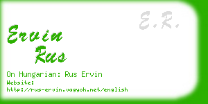 ervin rus business card